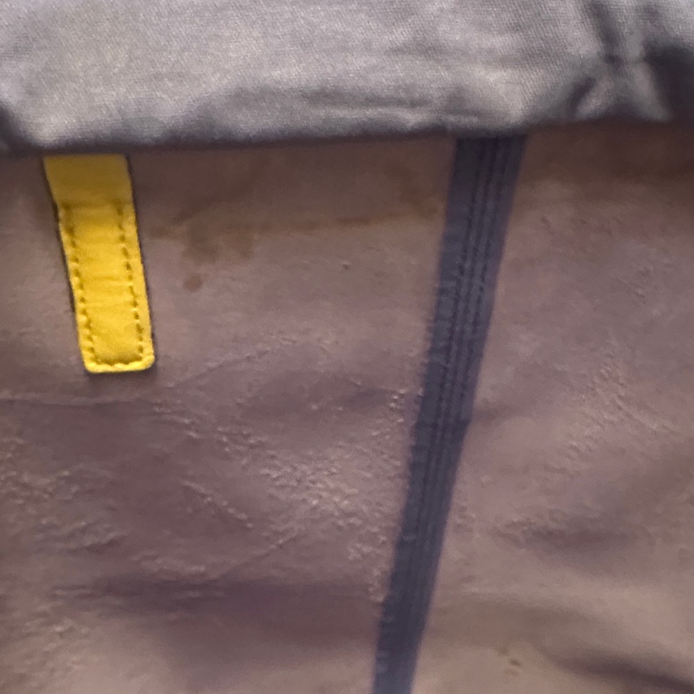 Project Coach Blue Leather Tote with Tan Accents/ handles are tan and yellow - Picture 15 of 16